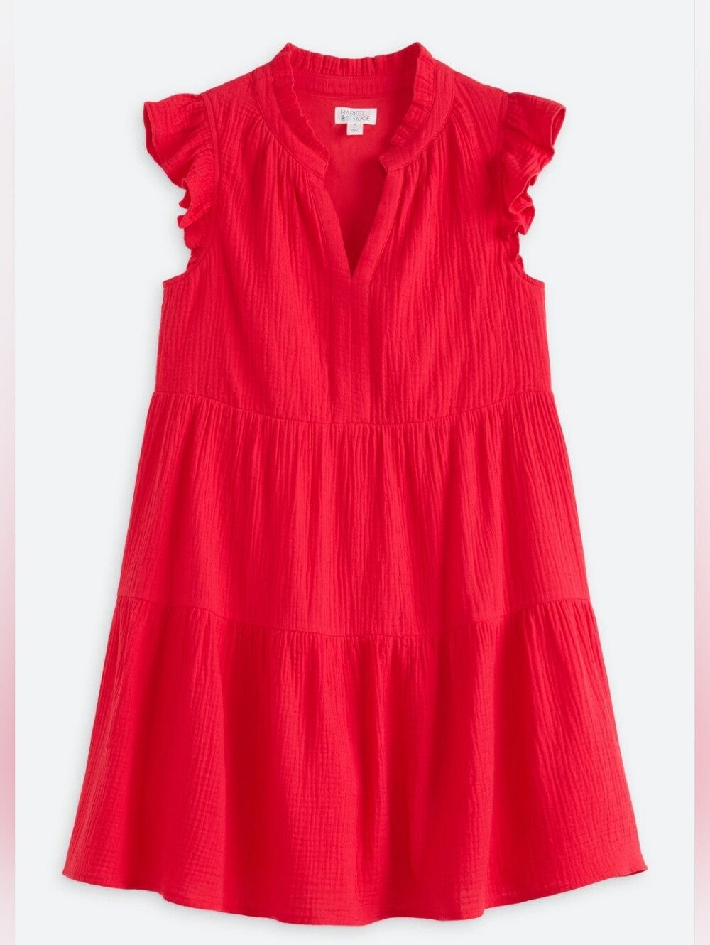 Flutter Sleeve Tiered Mini Dress